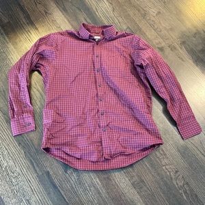 Kenneth Cole Reaction Burgundy Button Down Shirt Large L EUC
